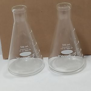 VWR 500mL Erlenmeyer Glass Flask Set of 2